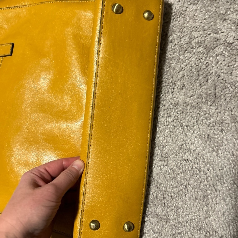 Patricia Nash Viana Tote Leather Brights Mustard Yellow - Picture 4 of 16